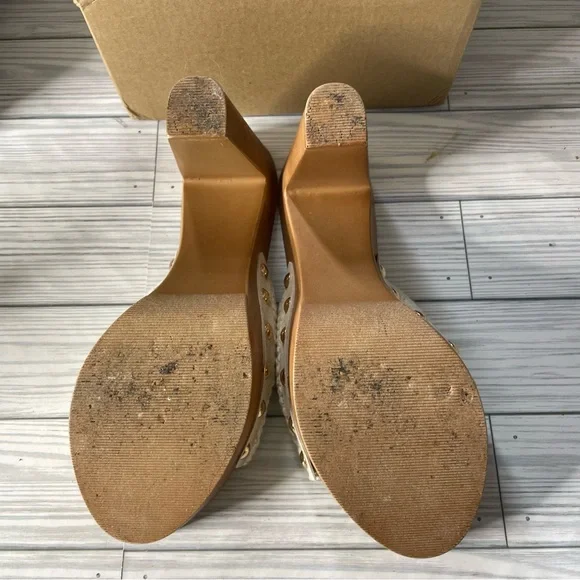 Steve Madden Cream Crochet Woven Platform Sandals size 9 - Picture 8 of 8